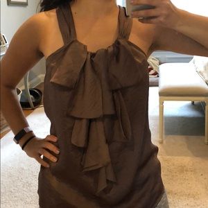 Cute brown ruffle tank from Adiva
